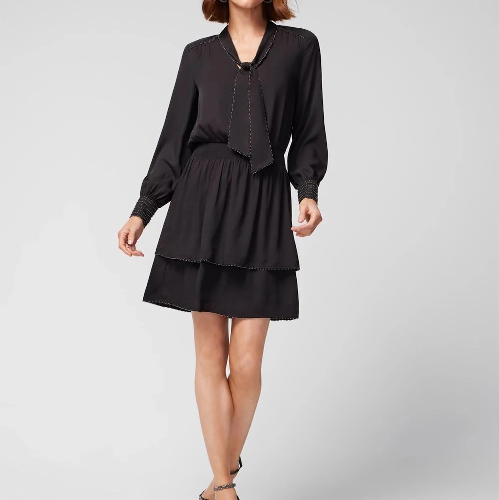 White House Black Market Black Long Sleeve Dress